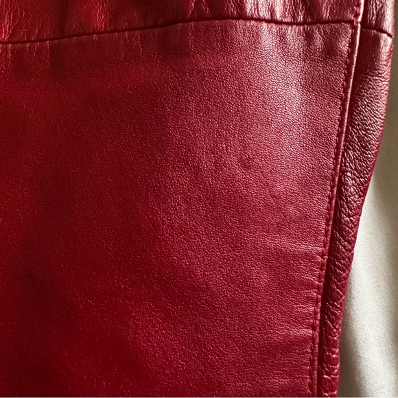 Tommy Hilfiger Vintage Red Leather Pants Size 7 - Picture 8 of 9